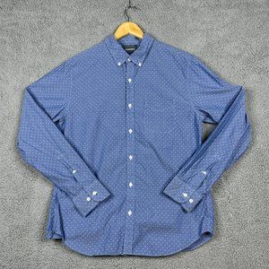 Bonobos Shirt Mens Size Large Blue Poka Dot Button Down Slim Fit Office Wear